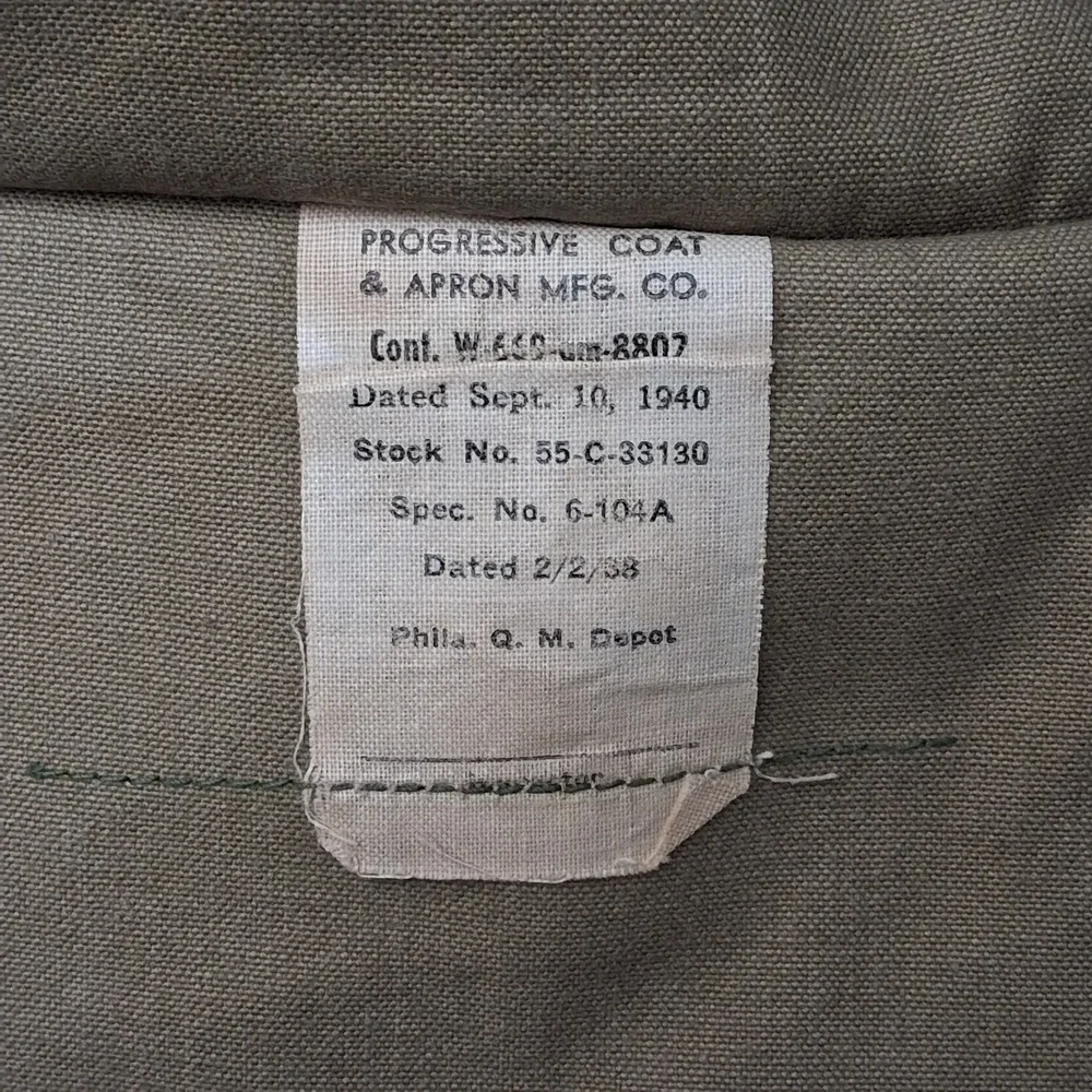 True Vintage 1940 WWII US Army M1938 Mackinaw Jeep Coat With Belt Wool Lined - Picture 4 of 16